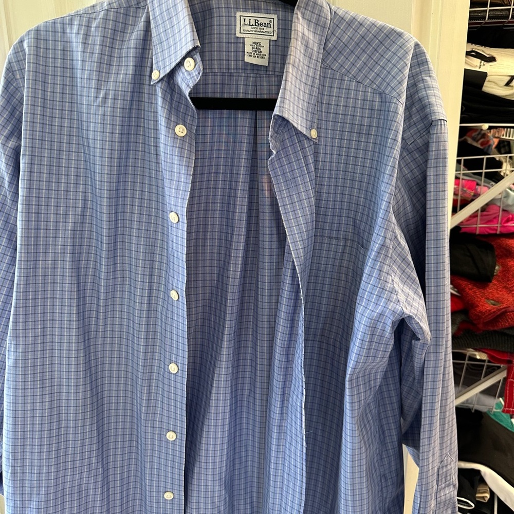 L.L. Bean Men's Blue Checkered Shirt